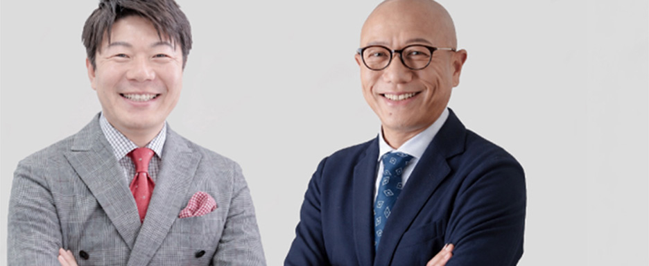 ワークポート代表取締役会長CEO田村高広と代表取締役社長COO林徹郎の写真